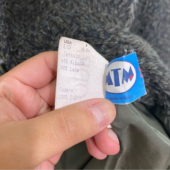 Cinzia Rocca Green Alpaca‎ Wool Blend Coat Green Sz 10 - Picture 3 of 5